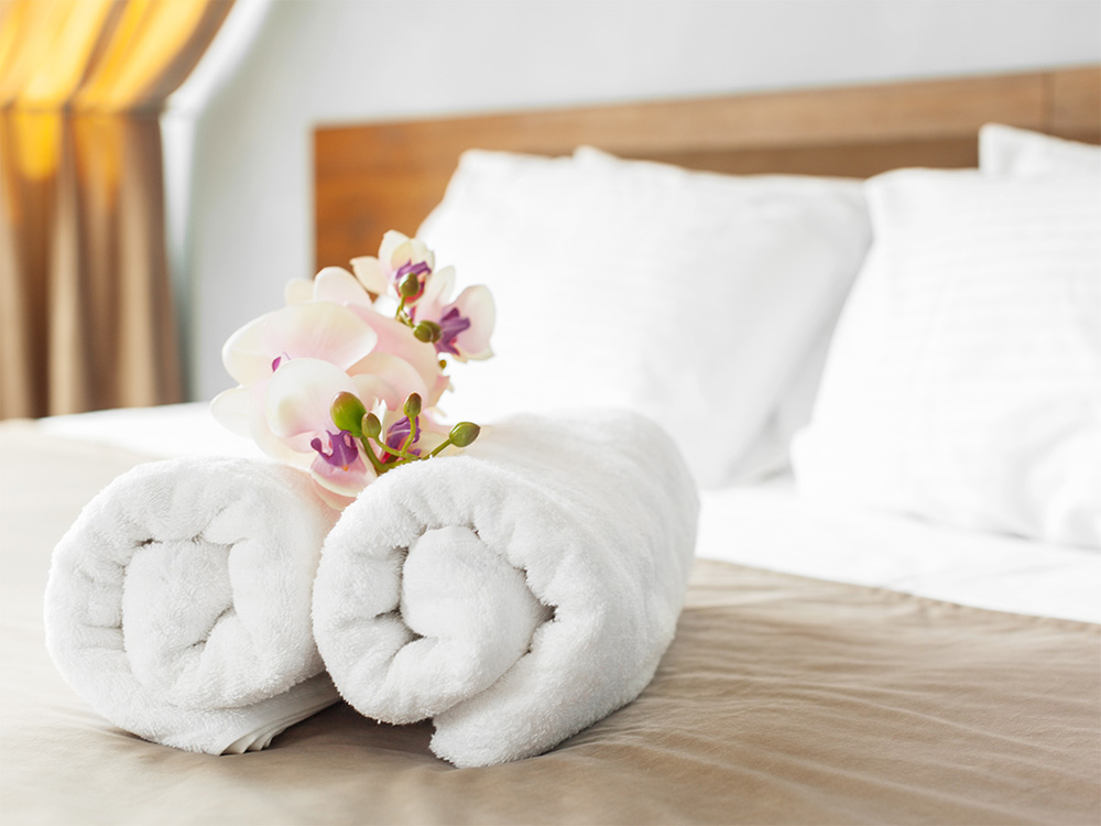 Hotel bedroom linen